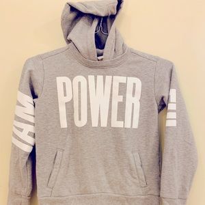 Athleta girls grey power sweatshirt size youth 8-10